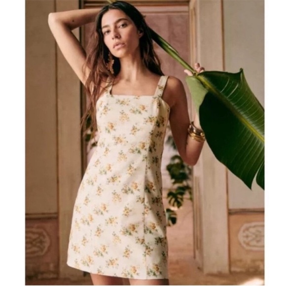 Sezane Dresses & Skirts - Sezane Janie Linen Blend Floral Mini Dress FR 38 US 6 (Runs Small)